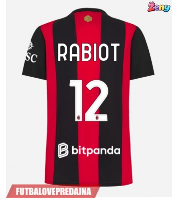 Lacne Ženy Futbalové dres AC Milan Adrien Rabiot #12 2026-27 Krátky Rukáv - Domáci